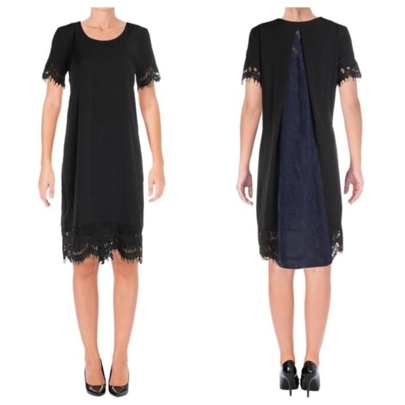 French Connection 4 Shift Dress Lace Sheer Panel Back - Picture 1 of 8